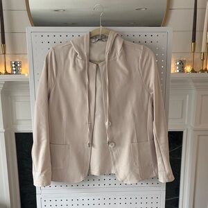 Elegant Cream Hooded Blazer
